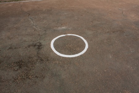 circle lline on concrete floor marking.の写真素材