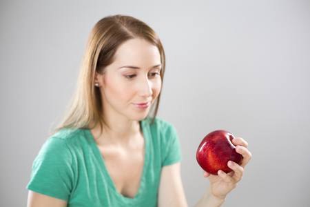 Woman appleの写真素材