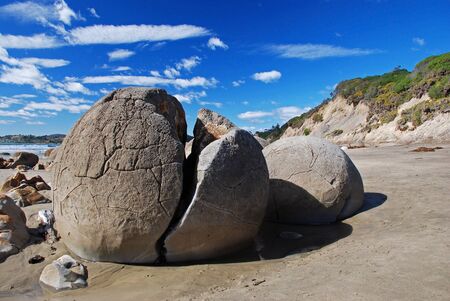 Maoraki boulders, New Zealandの写真素材
