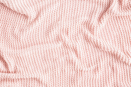 Pink blanket background. Flat lay, top viewの写真素材