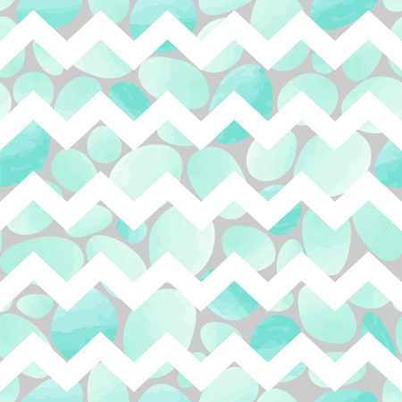 Seamless vector pattern with chevron and ovals.のイラスト素材