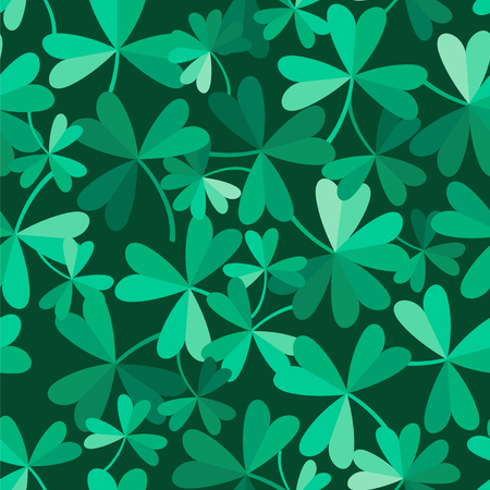 Clover and shamrocks. Seamless vector pattern.のイラスト素材