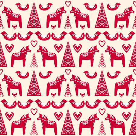 Seamless vector pattern with scandinavian elements.のイラスト素材