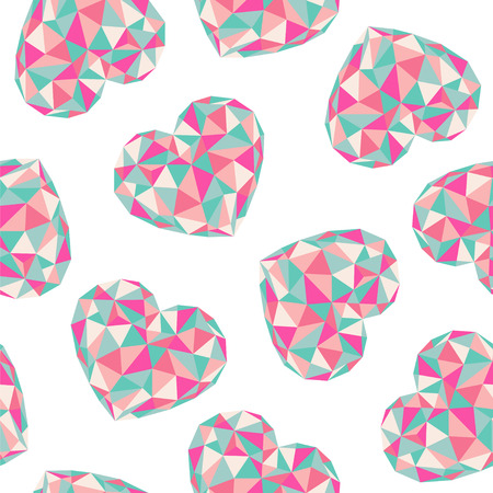 Seamless vector pattern with triangular hearts.のイラスト素材