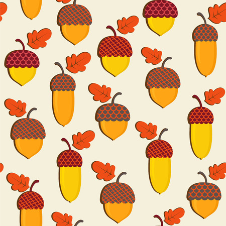 Seamless pattern with acorns. Vector illustration.のイラスト素材