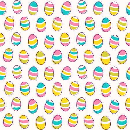Seamless vector pattern with colorful ellipses. Modern background with Easter eggs.のイラスト素材