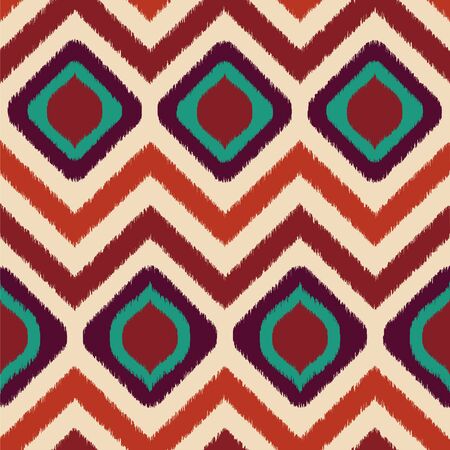 Vector seamless pattern with ikat style.のイラスト素材