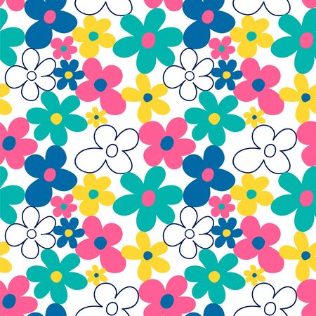 Seamless vector pattern with stylish flowers.のイラスト素材
