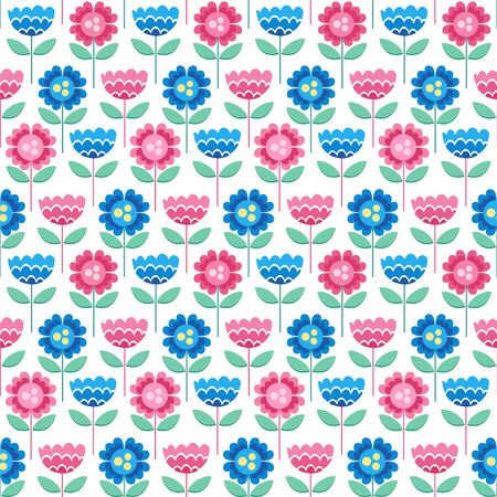 Scandinavian style background.Seamless vector pattern with decorative flowers.のイラスト素材
