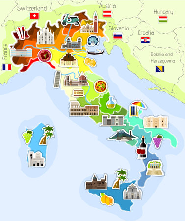 map of Italyのイラスト素材