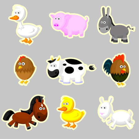 Farm`s animalsのイラスト素材