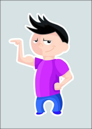Boy showing muscleのイラスト素材