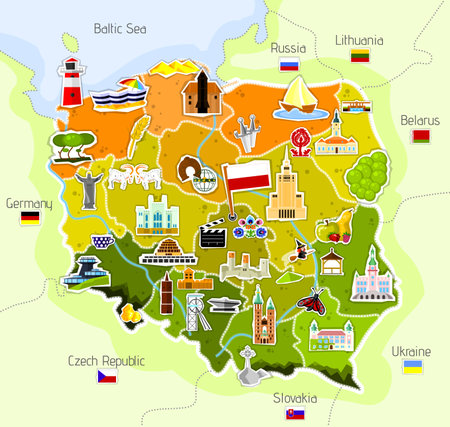 map of polandのイラスト素材