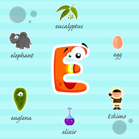 Funny letter Eのイラスト素材
