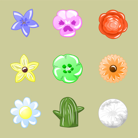 Set of flowersのイラスト素材