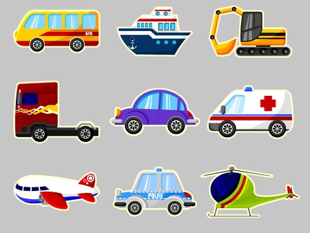 Set of vehiclesのイラスト素材