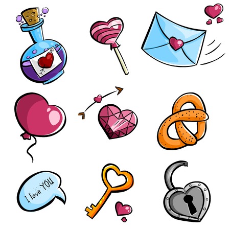valentines iconsのイラスト素材