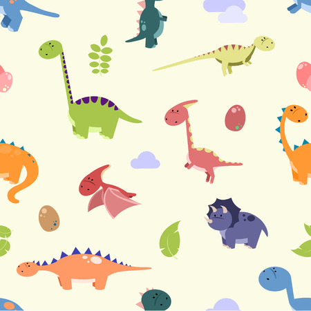 Dinosaurs pattern - vector cartoonのイラスト素材