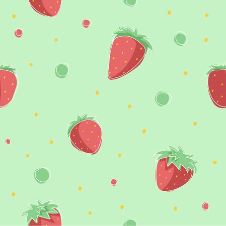 Strawberries pattern - vectorのイラスト素材