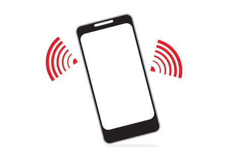 mobile phone and wifi signal for communication concept in vectorのイラスト素材