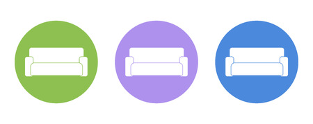 sofa flat icon pictogram, for design presentation in vectorのイラスト素材