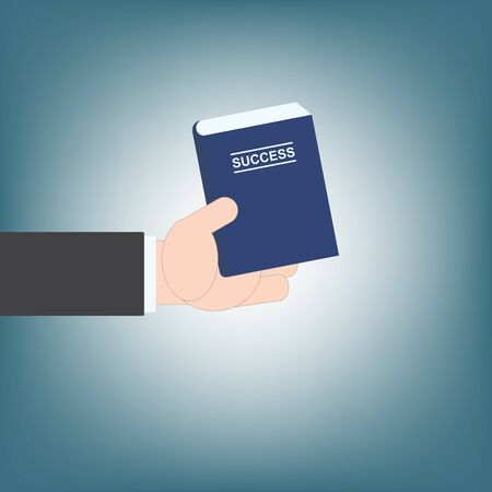 businessman hand giving book success idea guide, illustrationのイラスト素材