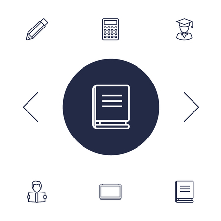 Set Of 6 Education Outline Icons Set.Collection Of School Board, Graduated, Pencil And Other Elements.のイラスト素材