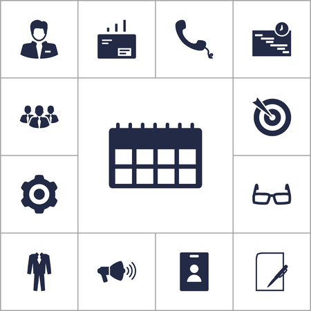 Set Of 13 Enterprise Icons Set.Collection Of Message, Worker, Data And Other Elements.のイラスト素材