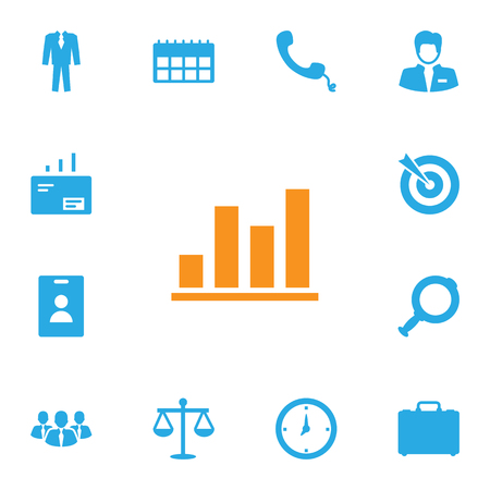 Set Of 13 Employment Icons Set.Collection Of Id Card, Data, Colleagues And Other Elements.のイラスト素材