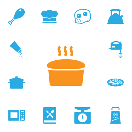 Set Of 13 Culinary Icons Set. Collection Of Chef Cap, Poultry Foot, Saltshaker And Other Elements.のイラスト素材