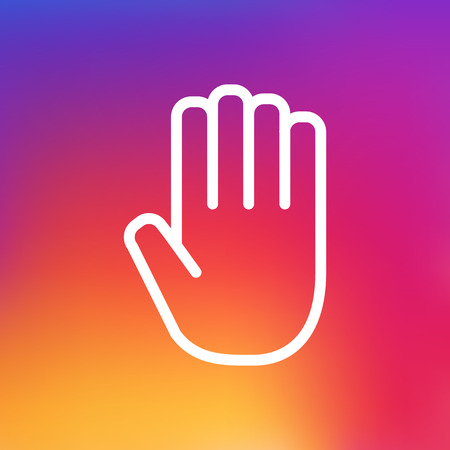 Isolated Palm Outline Symbol On Clean Background. Vector Hand  Element In Trendy Style.のイラスト素材