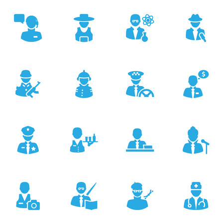 Set Of 16 Position Icons Set.Collection Of Medic, Leaner, Scholarly And Other Elements.のイラスト素材