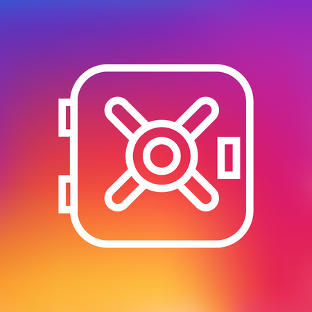 Isolated Vault Outline Symbol On Clean Background. Vector Safe  Element In Trendy Style.のイラスト素材