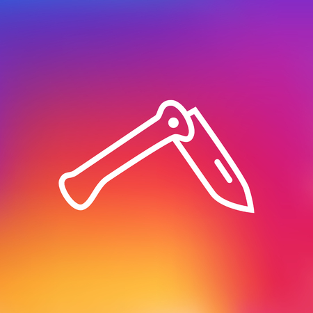 Isolated Jackknife Outline Symbol On Clean Background. Vector Penknife Element In Trendy Style.のイラスト素材