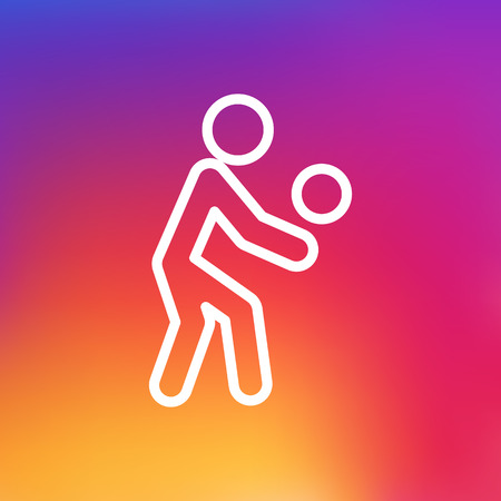 Isolated Volleyball Outline Symbol On Clean Background. Vector Player Element In Trendy Style.のイラスト素材