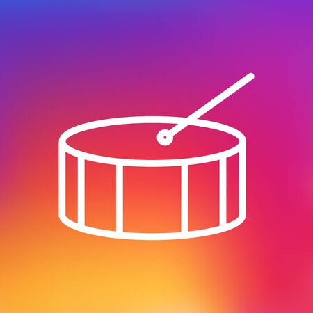 Isolated Drum Outline Symbol On Clean Background. Vector Percussion  Element In Trendy Style.のイラスト素材