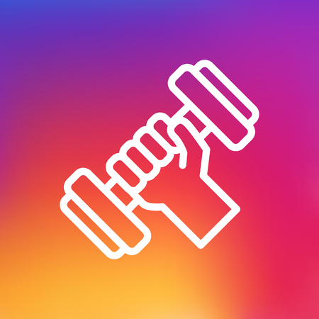 Isolated Bodybuilding Outline Symbol On Clean Background. Vector Workout Element In Trendy Style.のイラスト素材