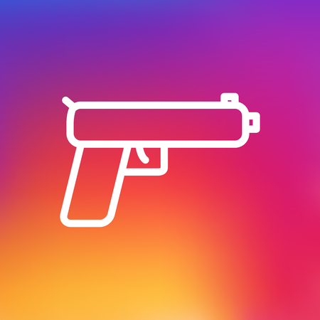Isolated Gun Outline Symbol On Clean Background. Vector Weapon  Element In Trendy Style.のイラスト素材