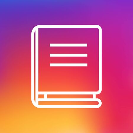 Isolated Textbook Outline Symbol On Clean Background. Vector Encyclopedia Element In Trendy Style.のイラスト素材