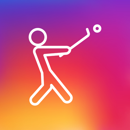 Isolated Golf Outline Symbol On Clean Background. Vector Stick Element In Trendy Style.のイラスト素材