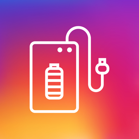 Isolated Supply Outline Symbol On Clean Background. Vector Powerbank Element In Trendy Style.のイラスト素材