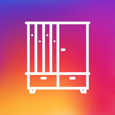 Isolated Wardrobe Outline Symbol On Clean Background. Vector Hall Tree Element In Trendy Style.のイラスト素材