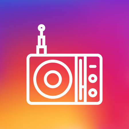 Isolated Radio Outline Symbol On Clean Background. Vector Station  Element In Trendy Style.のイラスト素材