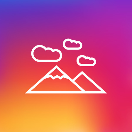 Isolated Landscape Outline Symbol On Clean Backgroundのイラスト素材