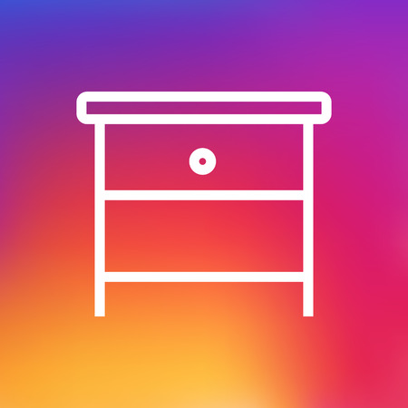 Isolated Bedside Table Outline Symbol On Clean Backgroundのイラスト素材