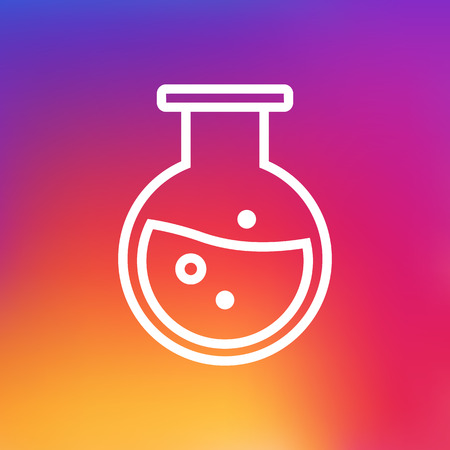 Isolated Flask Outline Symbol On Clean Background. Vector Test Tube Element In Trendy Style.のイラスト素材