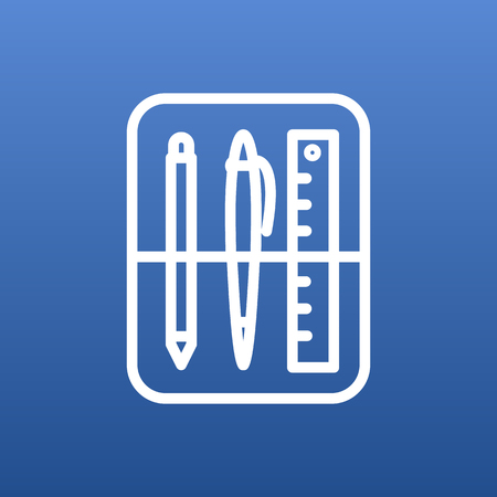 Vector Drawing Tools Element In Trendy Style. Isolated Case Outline Symbol On Clean Background.のイラスト素材