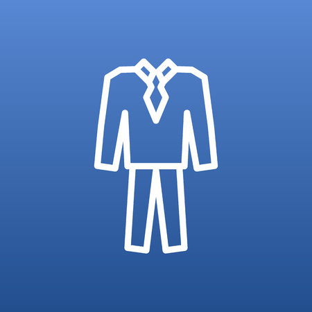 Isolated Clothes Outline Symbol On Clean Background. Vector Suit Element In Trendy Style.のイラスト素材