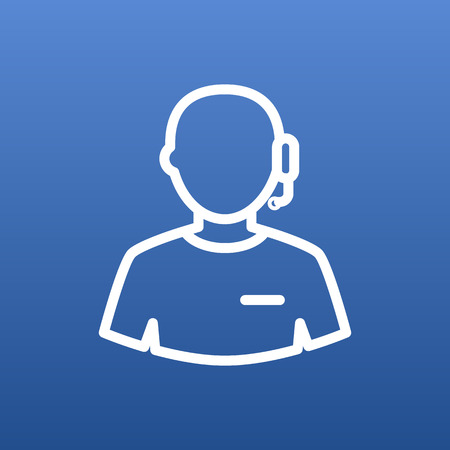 Isolated Call Center Outline Symbol On Clean Backgroundのイラスト素材