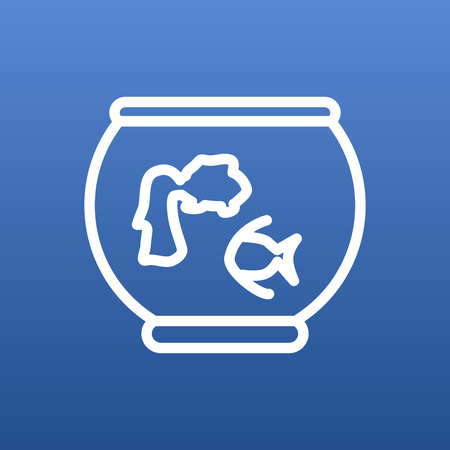 Isolated Fishbowl Outline Symbol On Clean Background. Vector Aquarium Element In Trendy Style.のイラスト素材